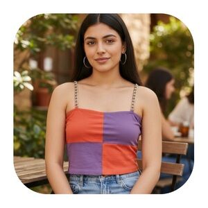 Dolls Kill Current Mood XS chain straps crop tank top